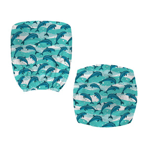 Dolphins In The Ocean Pattern Print Office Chair Cover