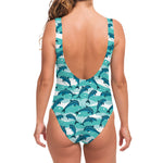 Dolphins In The Ocean Pattern Print One Piece Swimsuit