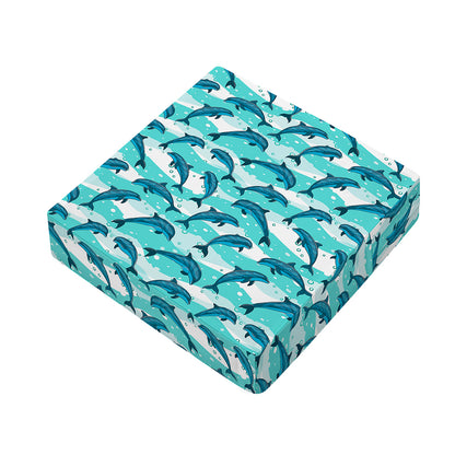 Dolphins In The Ocean Pattern Print Outdoor Seat Cushion Cover