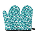 Dolphins In The Ocean Pattern Print Oven Mitts