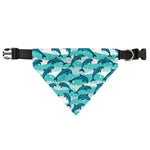 Dolphins In The Ocean Pattern Print Over The Collar Dog Bandana