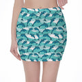 Dolphins In The Ocean Pattern Print Pencil Mini Skirt