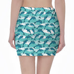 Dolphins In The Ocean Pattern Print Pencil Mini Skirt