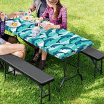 Dolphins In The Ocean Pattern Print Picnic Table Cover