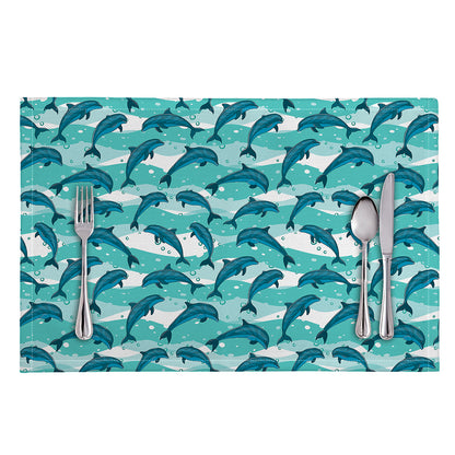 Dolphins In The Ocean Pattern Print Placemat