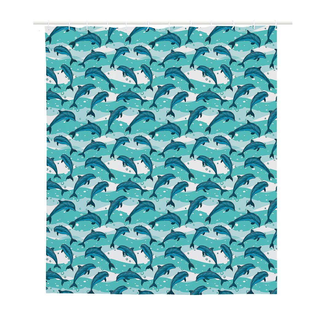 Dolphins In The Ocean Pattern Print Polyester Shower Curtain