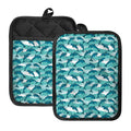 Dolphins In The Ocean Pattern Print Pot Holders With Pocket