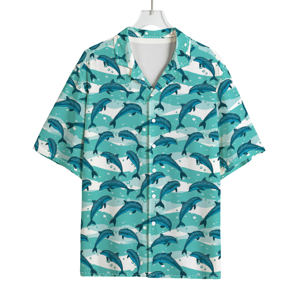 Dolphins In The Ocean Pattern Print Rayon Hawaiian Shirt