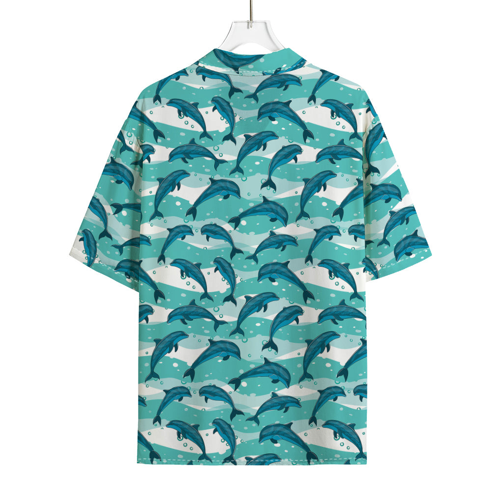 Dolphins In The Ocean Pattern Print Rayon Hawaiian Shirt