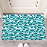 Dolphins In The Ocean Pattern Print Rubber Doormat