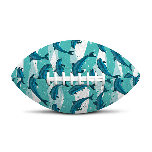 Dolphins In The Ocean Pattern Print Rugby Ball