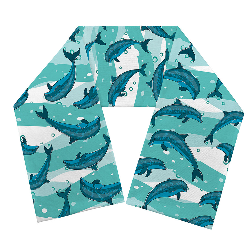 Dolphins In The Ocean Pattern Print Scarf