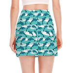 Dolphins In The Ocean Pattern Print Side Slit Mini Skirt