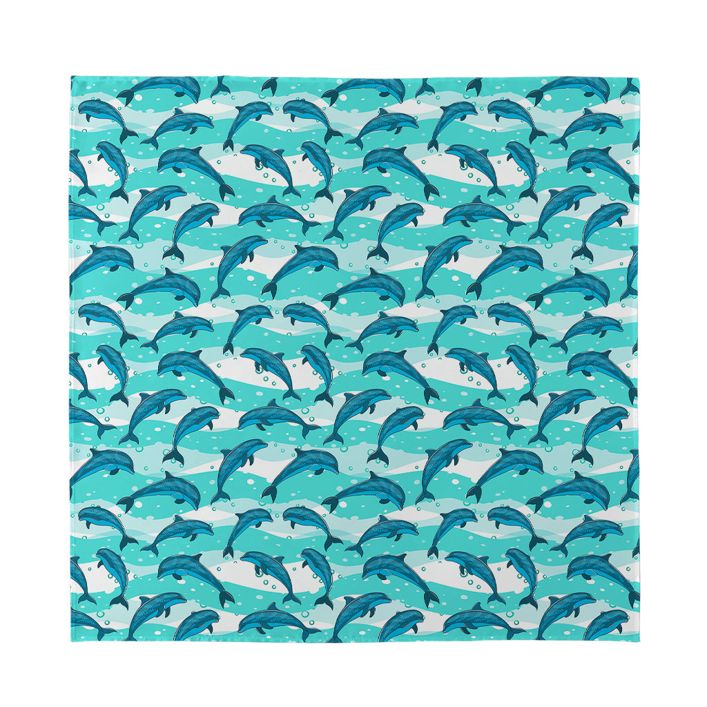 Dolphins In The Ocean Pattern Print Silk Bandana