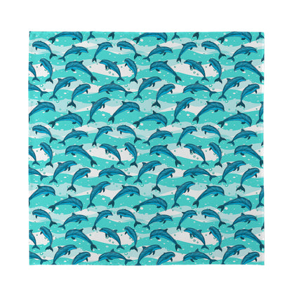 Dolphins In The Ocean Pattern Print Silk Bandana