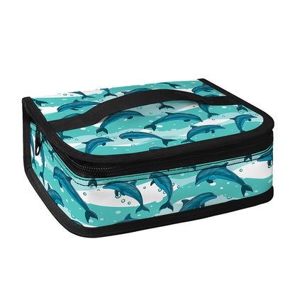 Dolphins In The Ocean Pattern Print Small Lunch Bag