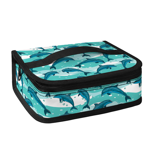 Dolphins In The Ocean Pattern Print Small Lunch Bag