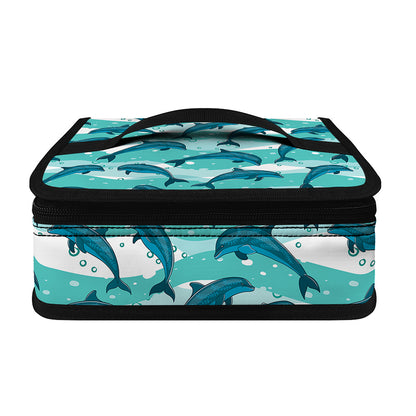 Dolphins In The Ocean Pattern Print Small Lunch Bag