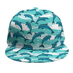 Dolphins In The Ocean Pattern Print Snapback Cap