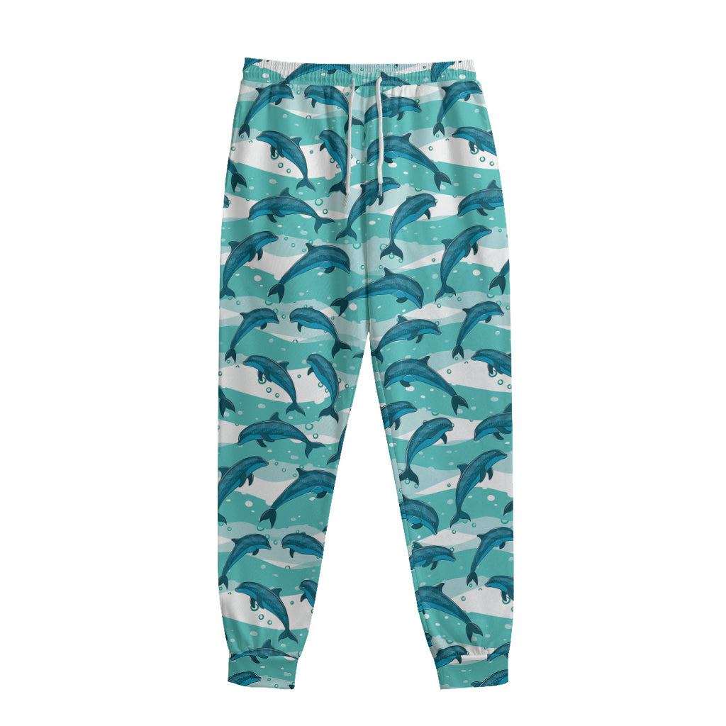 Dolphins In The Ocean Pattern Print Sweatpants