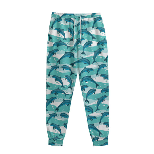 Dolphins In The Ocean Pattern Print Sweatpants