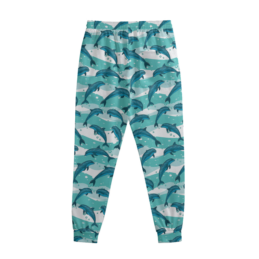 Dolphins In The Ocean Pattern Print Sweatpants