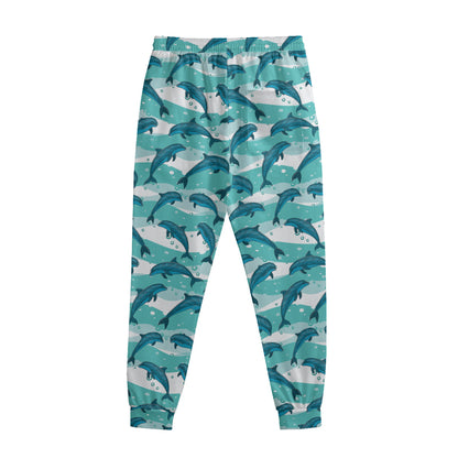 Dolphins In The Ocean Pattern Print Sweatpants