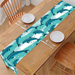 Dolphins In The Ocean Pattern Print Table Runner