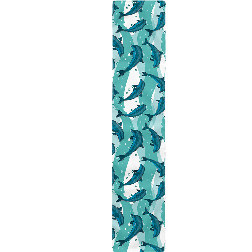 Dolphins In The Ocean Pattern Print Table Runner