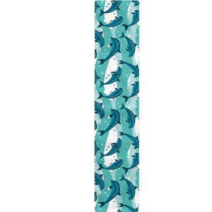 Dolphins In The Ocean Pattern Print Table Runner