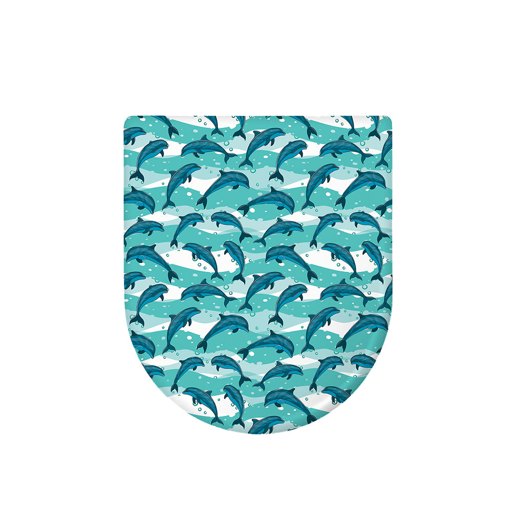 Dolphins In The Ocean Pattern Print Toilet Lid Cover