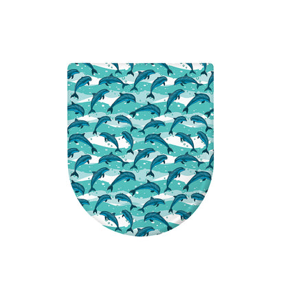 Dolphins In The Ocean Pattern Print Toilet Lid Cover