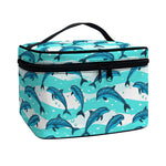 Dolphins In The Ocean Pattern Print Travel Makeup Bag