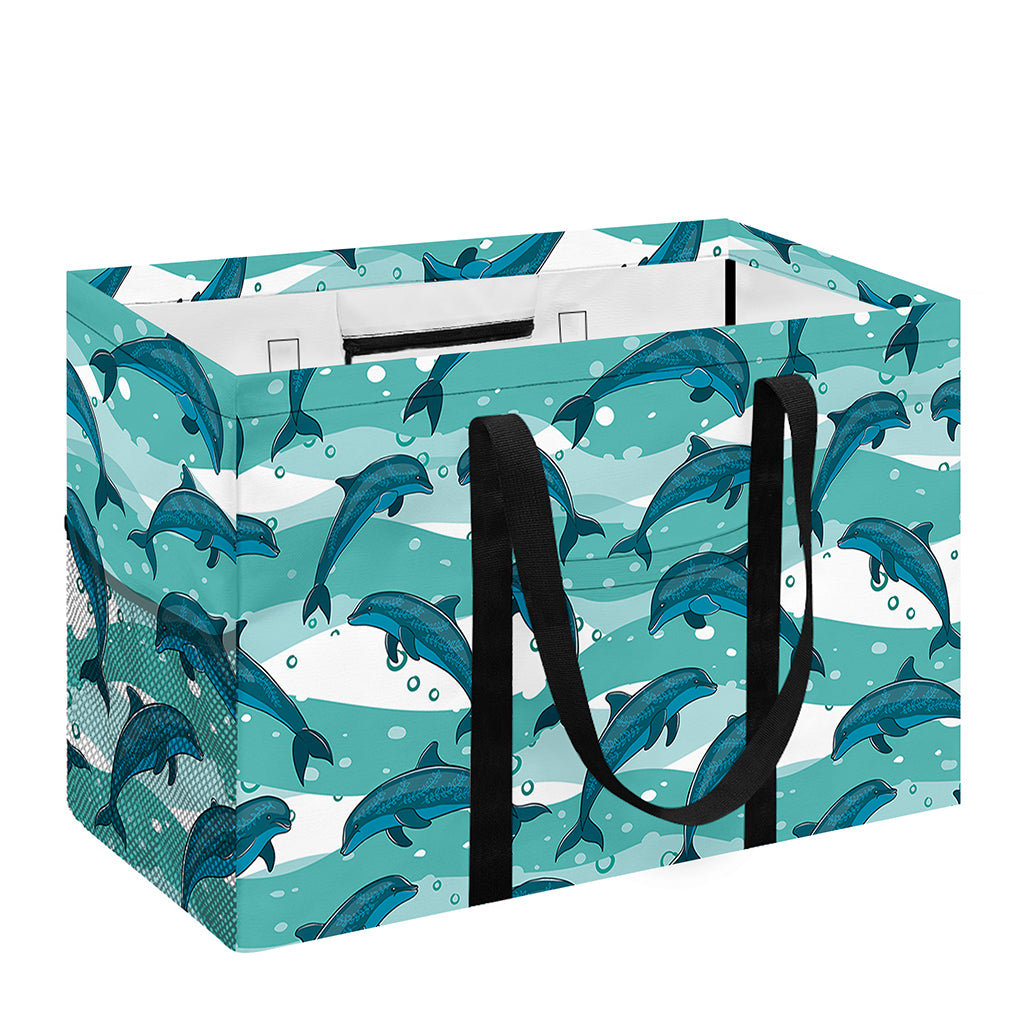 Dolphins In The Ocean Pattern Print Utility Tote Bag