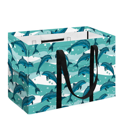 Dolphins In The Ocean Pattern Print Utility Tote Bag