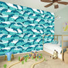 Dolphins In The Ocean Pattern Print Wall Sticker