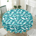 Dolphins In The Ocean Pattern Print Waterproof Round Tablecloth