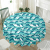 Dolphins In The Ocean Pattern Print Waterproof Round Tablecloth