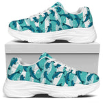 Dolphins In The Ocean Pattern Print White Chunky Shoes