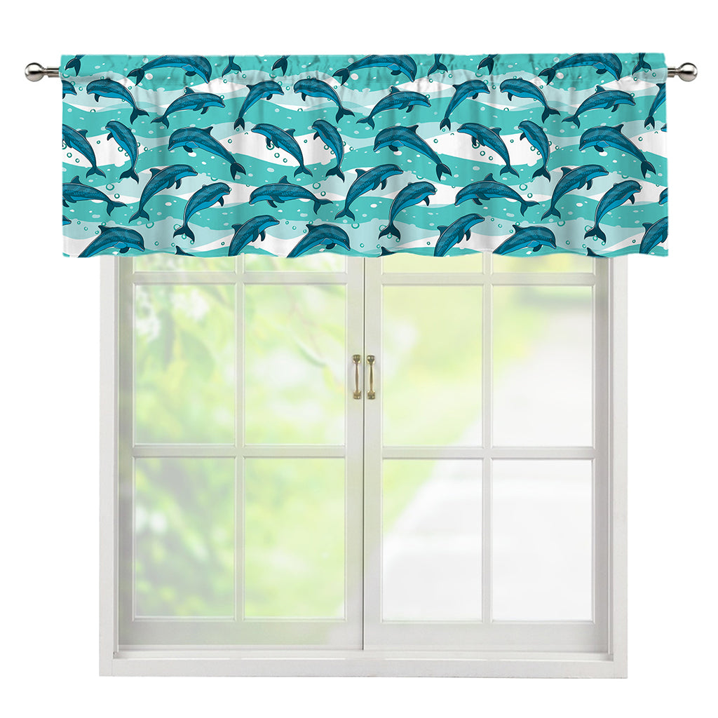 Dolphins In The Ocean Pattern Print Window Valance