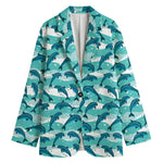 Dolphins In The Ocean Pattern Print Women's Blazer