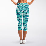 Dolphins In The Ocean Pattern Print Women's Capri Leggings