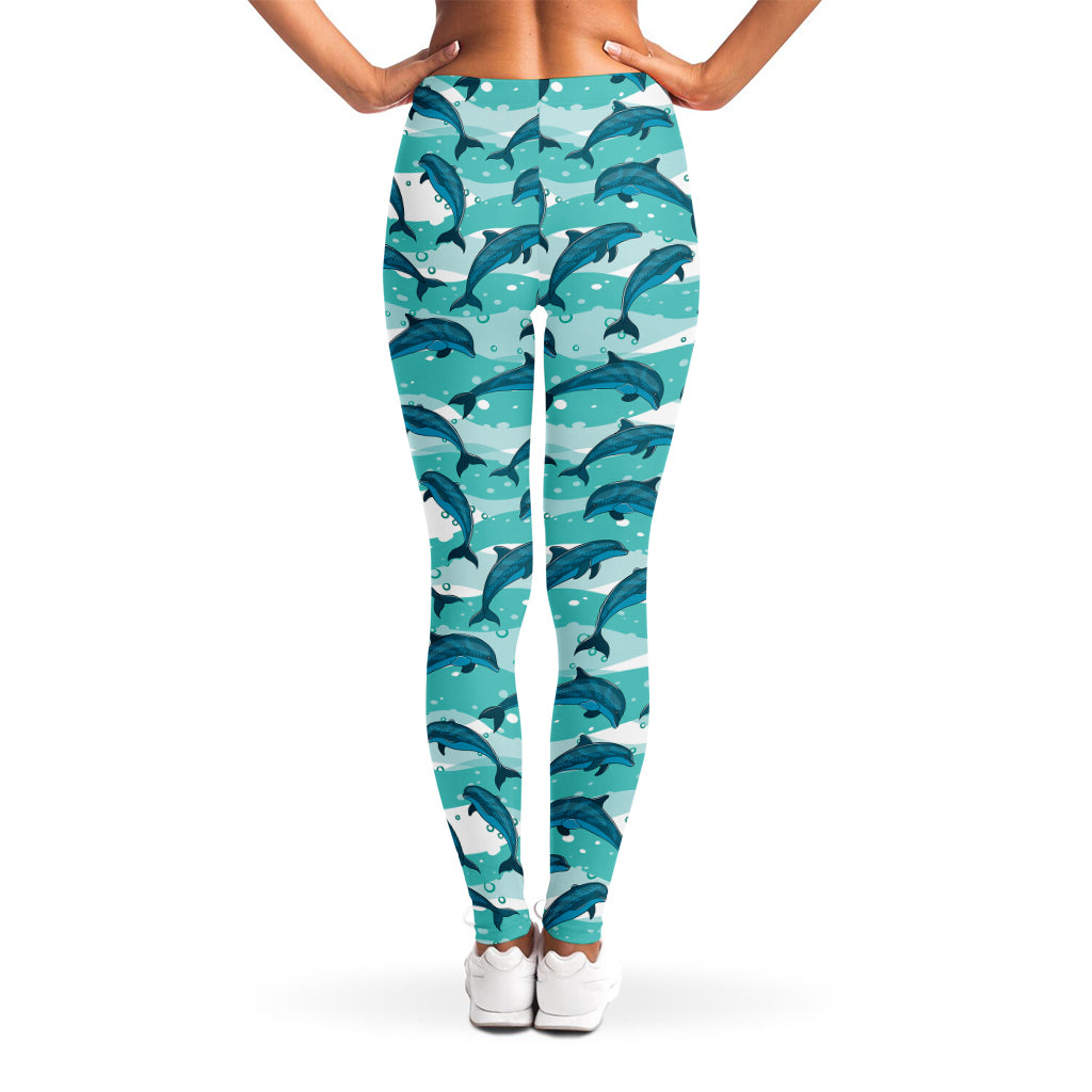 Dolphins In The Ocean Pattern Print Women's Leggings