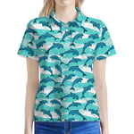 Dolphins In The Ocean Pattern Print Women's Polo Shirt
