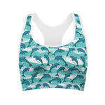 Dolphins In The Ocean Pattern Print Women's Sports Bra