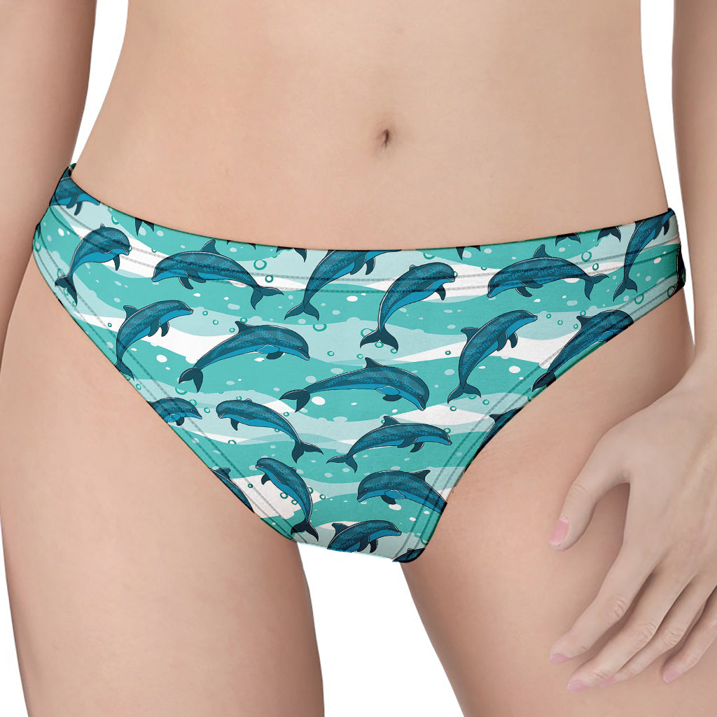 Dolphins In The Ocean Pattern Print Women's Thong