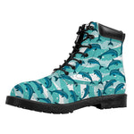 Dolphins In The Ocean Pattern Print Work Boots