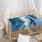 Dolphins Jumping Over Waves Print Baby Crib Sheet