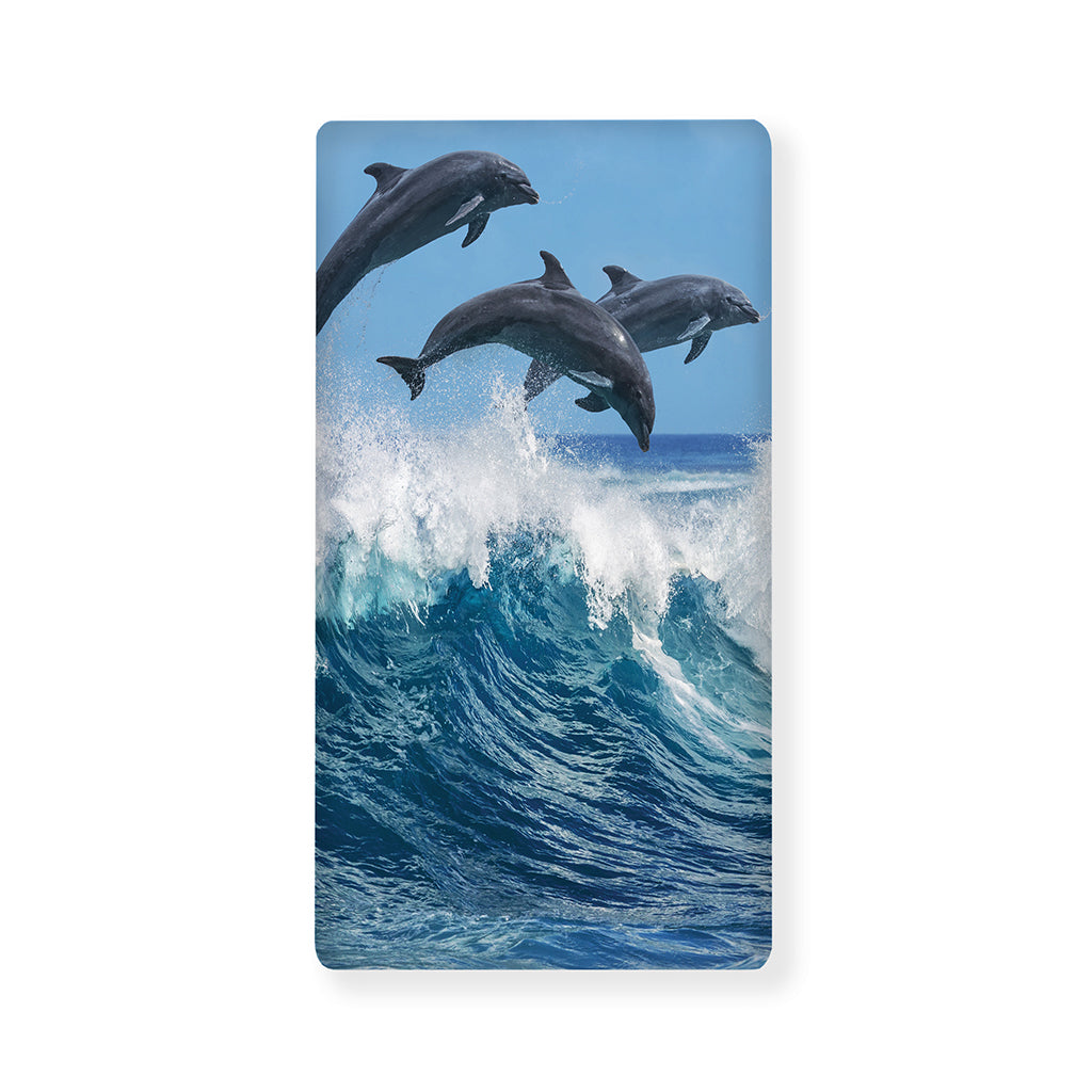 Dolphins Jumping Over Waves Print Baby Crib Sheet