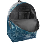 Dolphins Jumping Over Waves Print Backpack